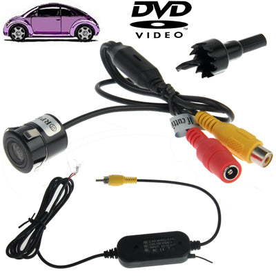 Water-resistant Wireless Transmitting Receiving Punch DVD Rear View Camera , With Scaleplate , Support Installed in Car DVD Navigator or Car Monitor , Wide Viewing Angle: 170 degree (WX004)(Black)