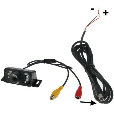 7 LED IR Infrared Water-resistant Night Vision Wired Short Lens DVD Rear View, With Scaleplate , Support Installed in Car DVD Navigator or Car Monitor , Wide Viewing Angle: 140 degree (YX002)(Black)