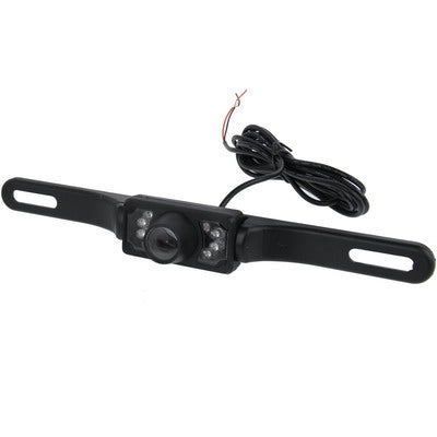 6 LED IR Infrared Water-resistant Night Vision Wireless License Plate Frame Astern Backsight Rear View Camera , Support Installed in Car DVD Navigator or Car Monitor , Wide Viewing Angle: 140 degree (WD001)(Black)