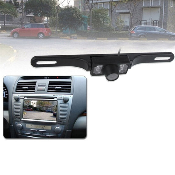 6 LED IR Infrared Water-resistant Night Vision Wireless License Plate Frame Astern Backsight Rear View Camera , Support Installed in Car DVD Navigator or Car Monitor , Wide Viewing Angle: 140 degree (WD001)(Black)
