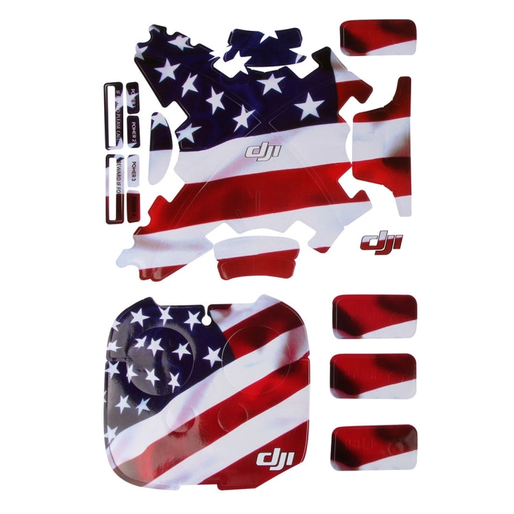 4D Imitation Carbon Fiber PVC Water Resistance Sticker Kit for DJI Phantom 3 Quadcopter & Remote Controller & Battery(US Flag Pattern) -  by PMC TechLife | Online Shopping South Africa | PMC TechLife | Buy Now Pay Later Mobicred