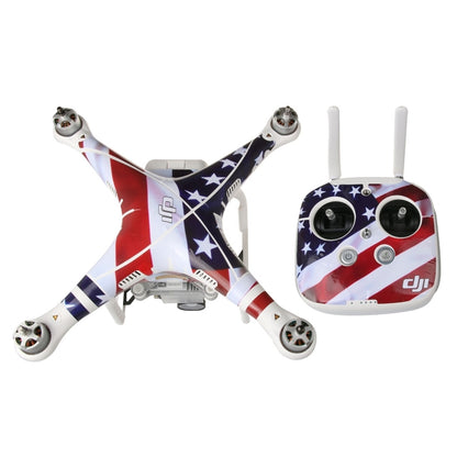 4D Imitation Carbon Fiber PVC Water Resistance Sticker Kit for DJI Phantom 3 Quadcopter & Remote Controller & Battery(US Flag Pattern) -  by PMC Jewellery | Online Shopping South Africa | PMC Jewellery | Buy Now Pay Later Mobicred