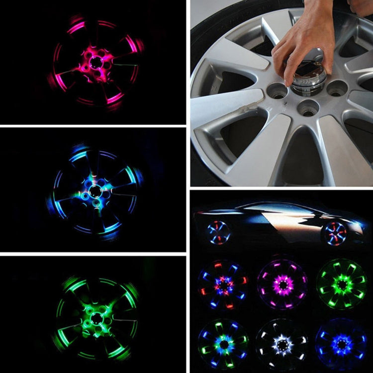 Solar Car LED Colorful Flash Wheel Water-resistant lights