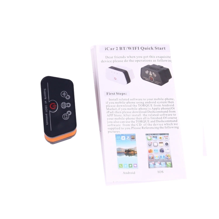 High Quality Super Mini Vgate iCar2 ELM327 OBDII WiFi Car Scanner Tool, Support Android & iOS(Black+Orange) - Code Readers & Scan Tools by Vgate | Online Shopping South Africa | PMC Jewellery | Buy Now Pay Later Mobicred