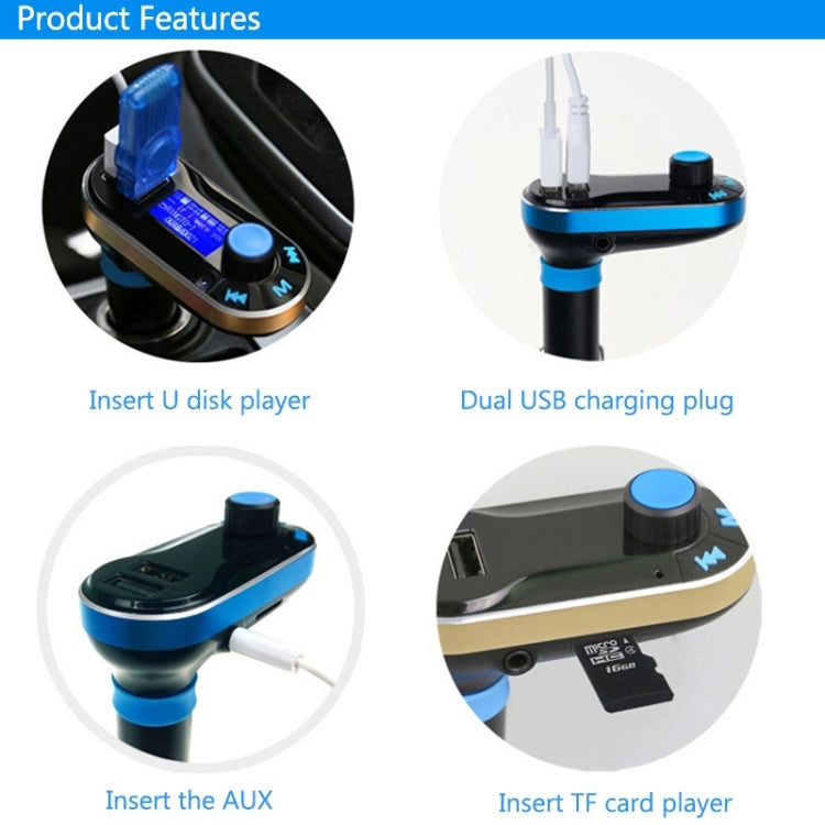 Bluetooth Tacking Handsfree Car Kit FM Transmitter with Remote Control, 2.1A Dual Car Charger, For iPhone, Galaxy, Sony, Lenovo, HTC, Huawei, and other Smartphones - Bluetooth Car Kits by PMC TechLife | Online Shopping South Africa | PMC TechLife | Buy Now Pay Later Mobicred