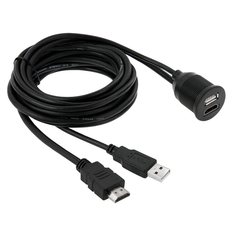 USB 2.0 & HDMI (Type-A) Male to Female Extension Cable, Length: 2m - DIY Cables by PMC TechLife | Online Shopping South Africa | PMC TechLife | Buy Now Pay Later Mobicred