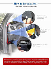 X3 Bluetooth 5.5 inch Car OBDII / EUOBD HUD Vehicle-mounted Head Up Display Security System, Support Speed & Fuel Consumption, Overspeed Alarm, Water Temperature, etc(Black)