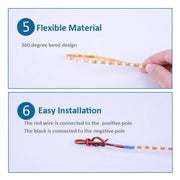 5 PCS Flow Style 45 LED 3528 SMD Water-resistant Flexible Car Strip Light for Car Decoration, DC 12V, Length: 45cm
