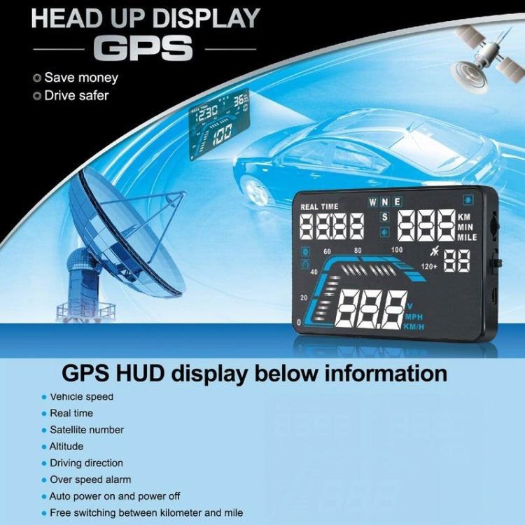 Q7 5.5 inch Car GPS HUD Vehicle-mounted Head Up Display Security System, Support Speed & Real Time & Altitude & Over Speed Alarm & Satellite Number, etc. - Head Up Display System by PMC TechLife | Online Shopping South Africa | PMC TechLife | Buy Now Pay Later Mobicred