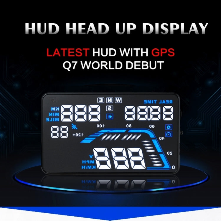 Q7 5.5 inch Car GPS HUD Vehicle-mounted Head Up Display Security System, Support Speed & Real Time & Altitude & Over Speed Alarm & Satellite Number, etc. - Head Up Display System by PMC TechLife | Online Shopping South Africa | PMC TechLife | Buy Now Pay Later Mobicred