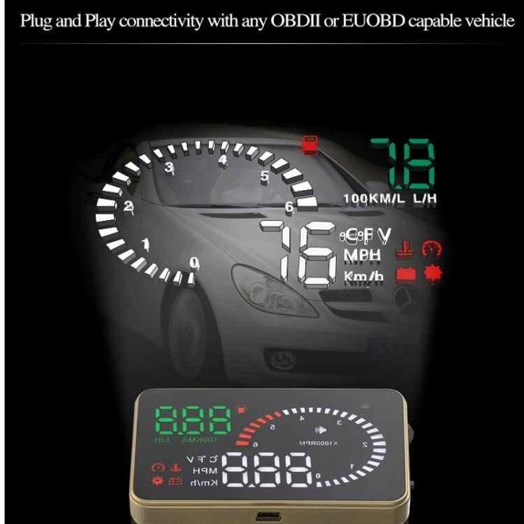 X6 3.5 inch Car OBDII / EUOBD HUD Vehicle-mounted Head Up Display Security System, Support Speed & Water Temperature & Speed Alarm & Fuel Consumption & Battery Voltage, etc. - Head Up Display System by PMC TechLife | Online Shopping South Africa | PMC TechLife | Buy Now Pay Later Mobicred
