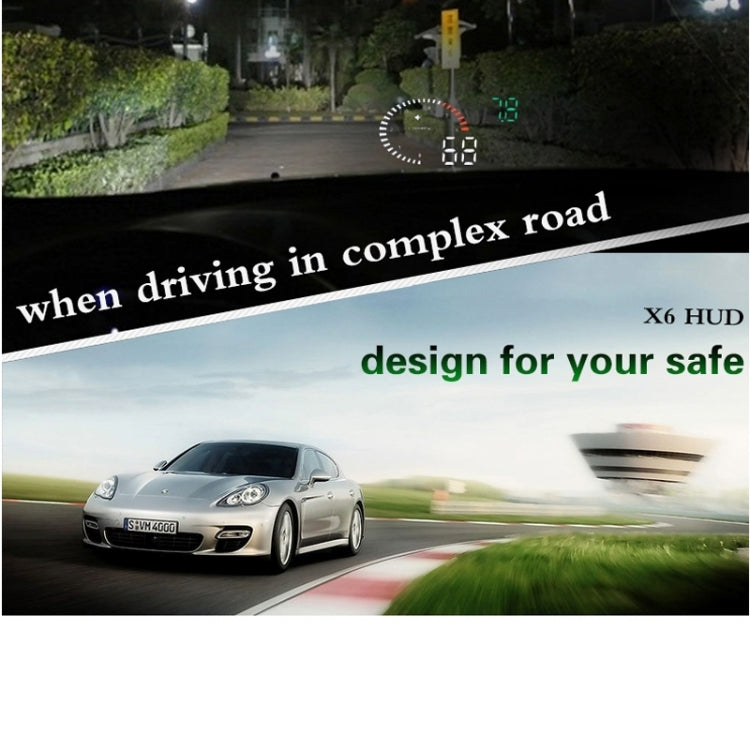 X6 3.5 inch Car OBDII / EUOBD HUD Vehicle-mounted Head Up Display Security System, Support Speed & Water Temperature & Speed Alarm & Fuel Consumption & Battery Voltage, etc. - Head Up Display System by PMC TechLife | Online Shopping South Africa | PMC TechLife | Buy Now Pay Later Mobicred