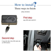 X6 3.5 inch Car OBDII / EUOBD HUD Vehicle-mounted Head Up Display Security System, Support Speed & Water Temperature & Speed Alarm & Fuel Consumption & Battery Voltage, etc.