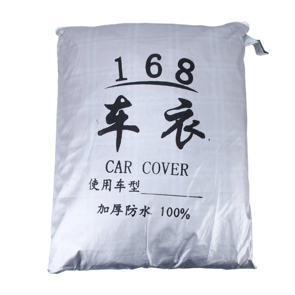 PEVA Anti-Dust Water-resistant Sunproof Sedan Car Cover with Warning Strips, Fits Cars up to 4.7m(183 inch) in Length