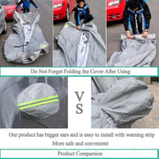 PEVA Anti-Dust Water-resistant Sunproof Sedan Car Cover with Warning Strips, Fits Cars up to 4.7m(183 inch) in Length