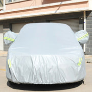 PEVA Anti-Dust Water-resistant Sunproof Hatchback Car Cover with Warning Strips, Fits Cars up to 5.1m(199 inch) in Length