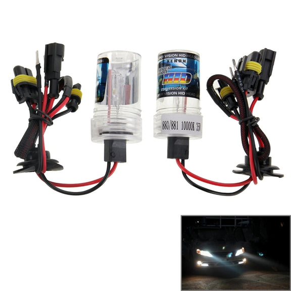 DC12V 35W H27/880/881 HID Xenon Light Single Beam Super Vision Water-resistant Head Lamp, Color Temperature: 6000K, Pack of 2