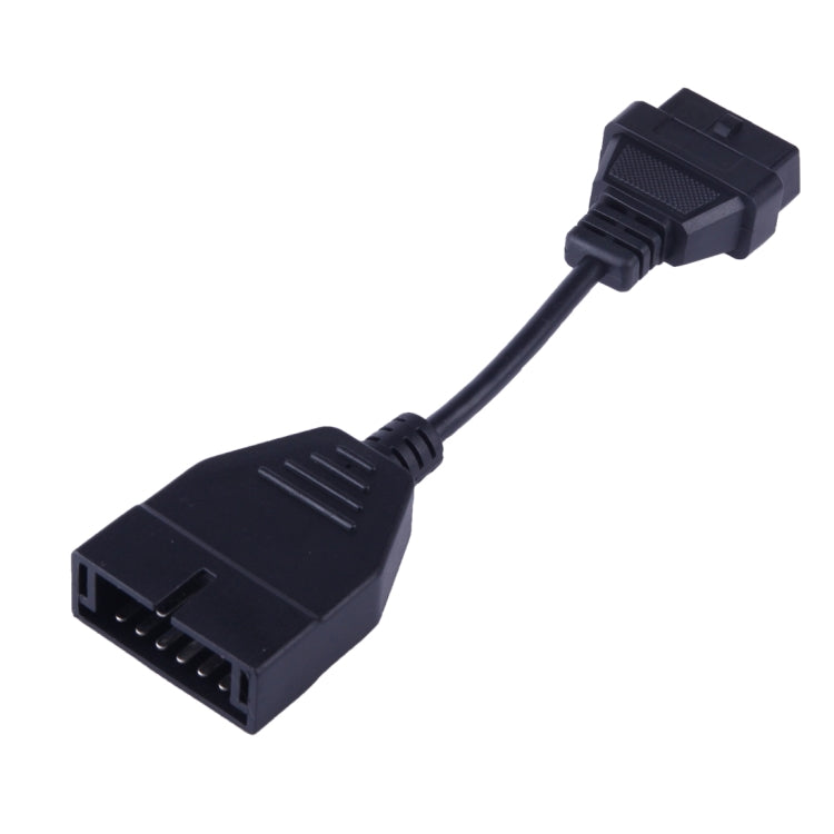 12 Pin to 16 Pin OBDII Diagnostic Cable for General Motors, Full Length: 19cm(Black) - Cables & Connectors by PMC TechLife | Online Shopping South Africa | PMC TechLife | Buy Now Pay Later Mobicred