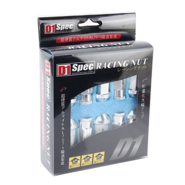 D1 Spec P1.5 M12x1.25 Racing Wheel Nut, Length: 50mm(Silver) - Nuts & Bolts by PMC TechLife | Online Shopping South Africa | PMC TechLife | Buy Now Pay Later Mobicred