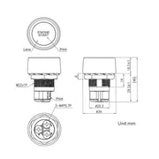 Red Light Push Start Ignition Switch for Racing Sport (DC 12V)(Red)