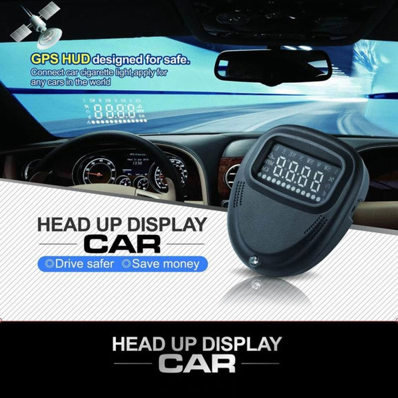 A1 2.0 inch Car GPS HUD Head Up Display Vehicle-mounted Security System, Support Speed & Real Time & Altitude & Over Speed Alarm & Compass & MPH & Auto Sleeping & KM & Satellite Signal