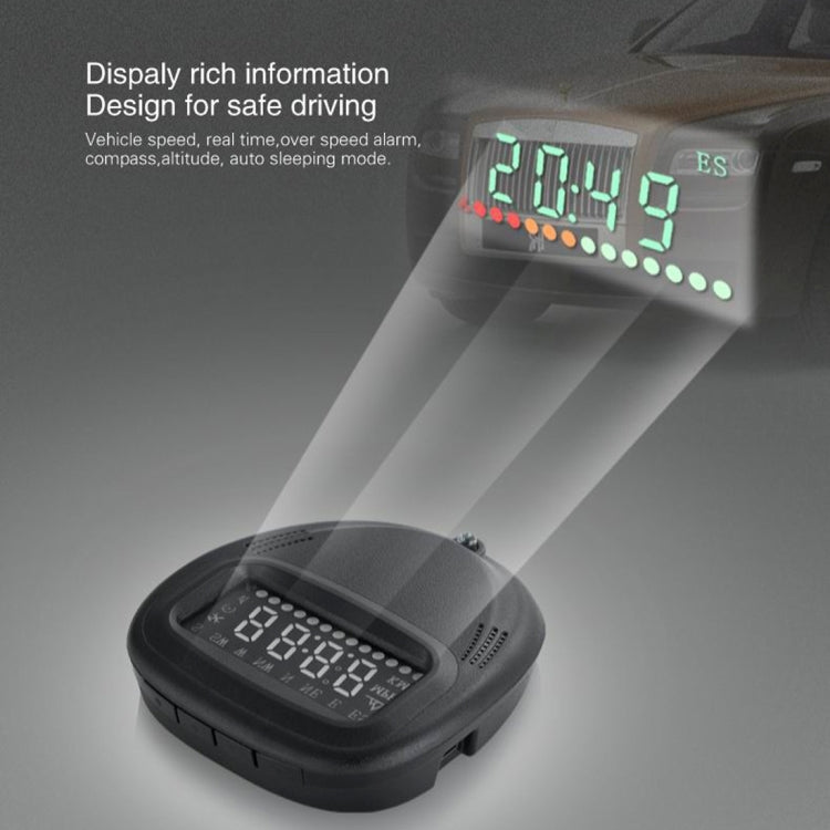 A1 2.0 inch Car GPS HUD Head Up Display Vehicle-mounted Security System, Support Speed & Real Time & Altitude & Over Speed Alarm & Compass & MPH & Auto Sleeping & KM & Satellite Signal - Head Up Display System by PMC TechLife | Online Shopping South Africa | PMC TechLife | Buy Now Pay Later Mobicred