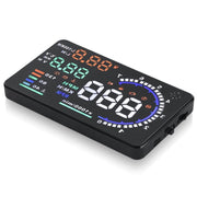 A8 5.5 inch Car OBDII HUD Warning System Vehicle-mounted Head Up Display Projector with LED, Support Fuel Consumption & Over Speed Alarm & Water Temperature & Fault Diagnosis