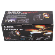 2 PCS 2.5 inch 10W 900LM White + Yellow Light 6500K Water-resistant LED Eagle Eye Light for Vehicles, DC 12V, Cable Length: 20cm(Black)