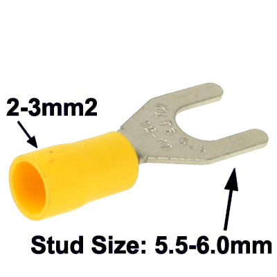 100pcs SV5.5-6.0mm DIY Spade Terminal Connectors, Cable size: 2-3mm2 (100pcs in one packaging, the price is for 100pcs) - Booster Cable & Clip by PMC TechLife | Online Shopping South Africa | PMC TechLife | Buy Now Pay Later Mobicred