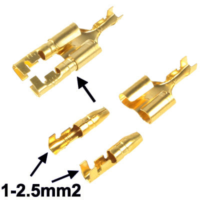 100pcs DIY Crimp Terminal Female to 2 x Male Spade Connector, Cable size: 1-2.5mm2 (100pcs in one packaging, the price is for 100pcs) - Booster Cable & Clip by PMC TechLife | Online Shopping South Africa | PMC TechLife | Buy Now Pay Later Mobicred