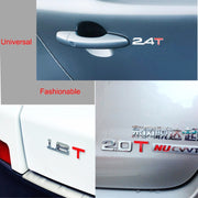 3D Universal Decal Chromed Metal 2.0T Car Emblem Badge Sticker Car Trailer Gas Displacement Identification, Size: 8.5x2.5 cm