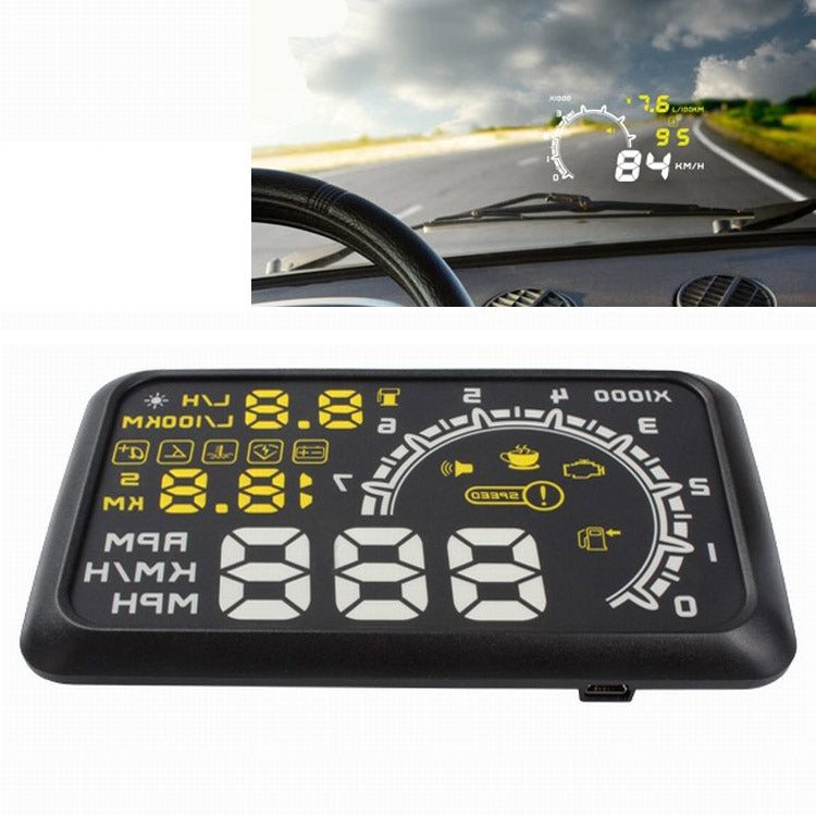 W02 5.5 inch Car OBDII HUD Fuel Consumption Warning System Vehicle-mounted Head Up Display Projector with LED - Head Up Display System by PMC TechLife | Online Shopping South Africa | PMC TechLife | Buy Now Pay Later Mobicred