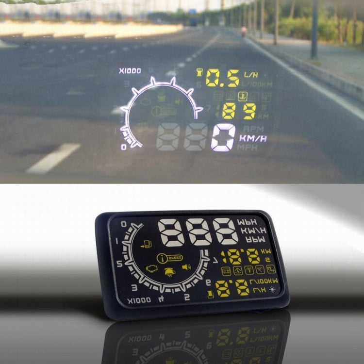 W02 5.5 inch Car OBDII HUD Fuel Consumption Warning System Vehicle-mounted Head Up Display Projector with LED - Head Up Display System by PMC TechLife | Online Shopping South Africa | PMC TechLife | Buy Now Pay Later Mobicred