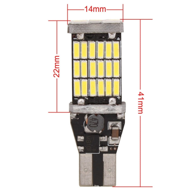 2 PCS T15 W16W 9W 450LM White Light 45 LED 4014 SMD Car Brake Light Reverse Lamp Parking Light Bulb, DC 12V - Brake Lights by PMC TechLife | Online Shopping South Africa | PMC TechLife | Buy Now Pay Later Mobicred