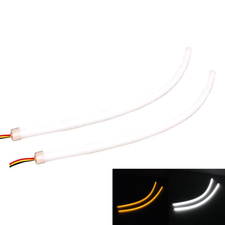 2 PCS  4.5W 270LM 6500K 597-577nm White + Yellow Wired LED Tube Daytime Running Light DRL Steering Lamp, DC12V, Lamp Length:45cm - Fog / Driving Lights by PMC TechLife | Online Shopping South Africa | PMC TechLife | Buy Now Pay Later Mobicred