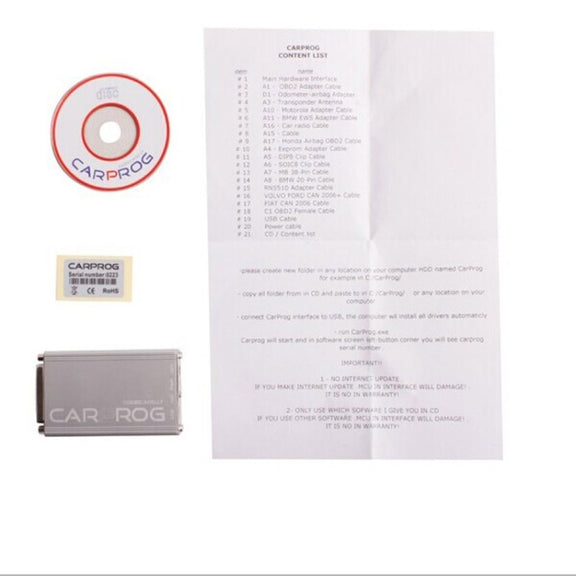 Carprog V10.03 Full ECU Chip Auto Repair Tool with 21 Adaptors for Car Radios / Odometers / Dashboards / Immobilizers Repair