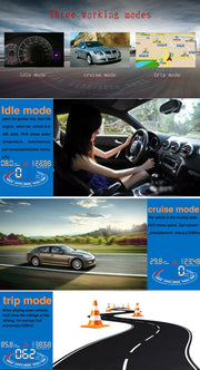 E300 5.5 inch Car OBDII / EUOBD HUD Vehicle-mounted Head Up Display Security System, Support Speed & Fuel Consumption, Overspeed Alarm,  Fuel Consumption, Water Temperature, etc.(Black)