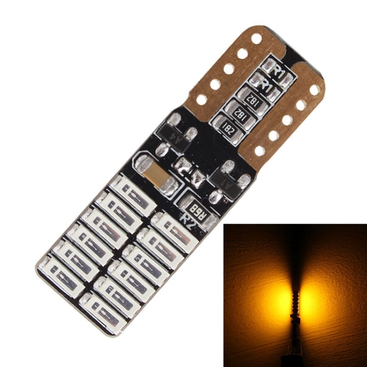 2 PCS T10 4.8W 720LM Yellow Light 24 SMD 4014 LED Error-Free Canbus Car Clearance Lights Lamp, DC 12V - Clearance Lights by PMC TechLife | Online Shopping South Africa | PMC TechLife | Buy Now Pay Later Mobicred