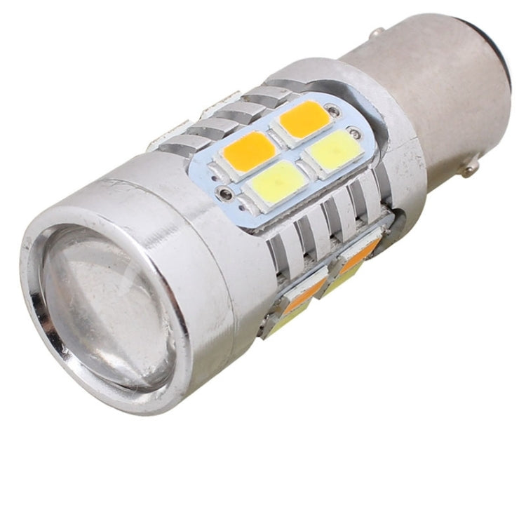 2PCS 1157/BAY15D 10W 700LM  Yellow + White Light 20-LED SMD 5630 Car Brake Light Lamp Bulb, Constant Current, DC 12-24V - free shipping - PMC TechLife - Order now!