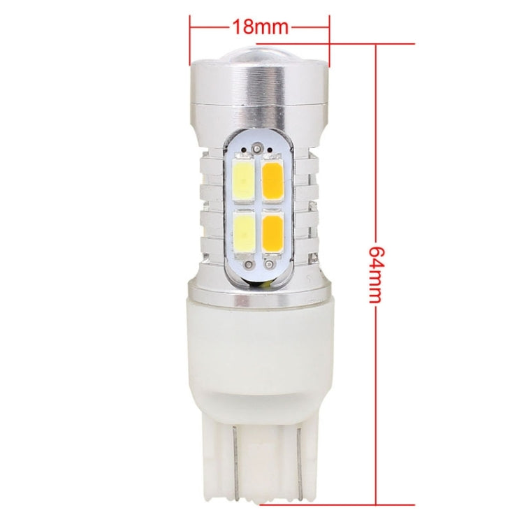 2PCS T20 10W 700LM Yellow + White Light Dual Wires 20-LED SMD 5630 Car Brake Light Lamp Bulb, Constant Current, DC 12-24V - Brake Lights by PMC TechLife | Online Shopping South Africa | PMC TechLife | Buy Now Pay Later Mobicred