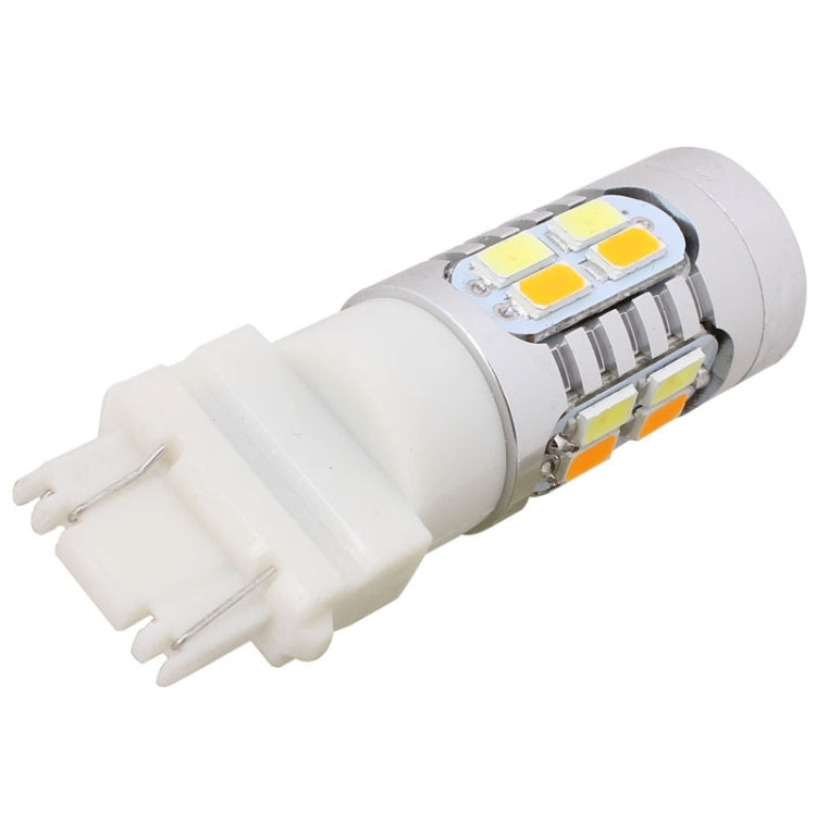 2PCS T25 10W 700LM Yellow + White Light Dual Wires 20-LED SMD 5630 Car Brake Light Lamp Bulb, Constant Current, DC 12-24V - Brake Lights by PMC TechLife | Online Shopping South Africa | PMC TechLife | Buy Now Pay Later Mobicred