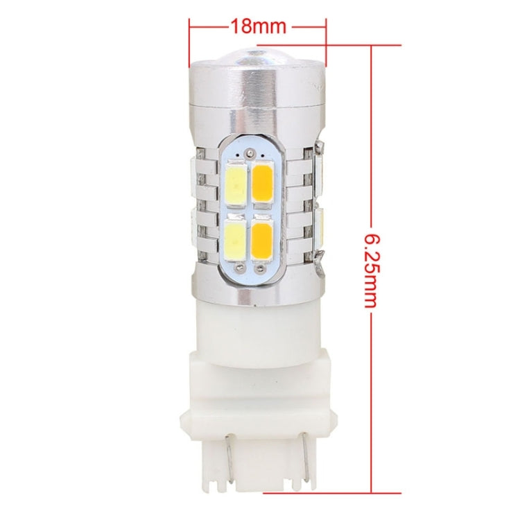 2PCS T25 10W 700LM Yellow + White Light Dual Wires 20-LED SMD 5630 Car Brake Light Lamp Bulb, Constant Current, DC 12-24V - Brake Lights by PMC TechLife | Online Shopping South Africa | PMC TechLife | Buy Now Pay Later Mobicred