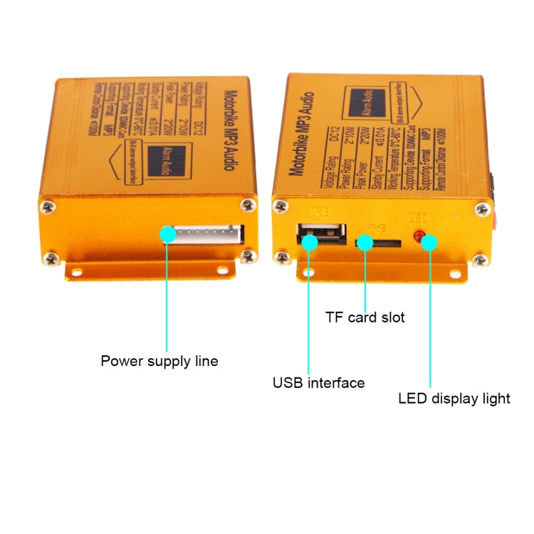 Motorcycle Anti-theft Digital MP3 with 2.5 inch Speaker, FM Radio & Remote Control, Support SD Card & USB Flash Disk(Black) - Theft Protection by PMC TechLife | Online Shopping South Africa | PMC TechLife | Buy Now Pay Later Mobicred