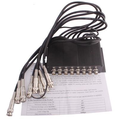 8 Channel CCTV BNC Surge Arrester Surge Protector Device (CoaxJK/ V8)(Black) - Video Balun by PMC Jewellery | Online Shopping South Africa | PMC Jewellery | Buy Now Pay Later Mobicred