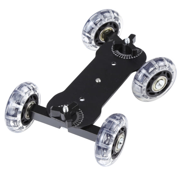 Floor Table Video Slider Track Dolly Car for DSLR Camera(Black)