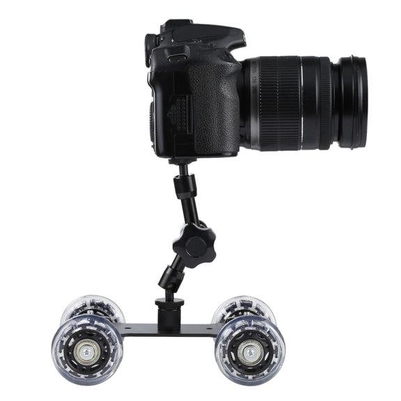 Floor Table Video Slider Track Dolly Car for DSLR Camera(Black)
