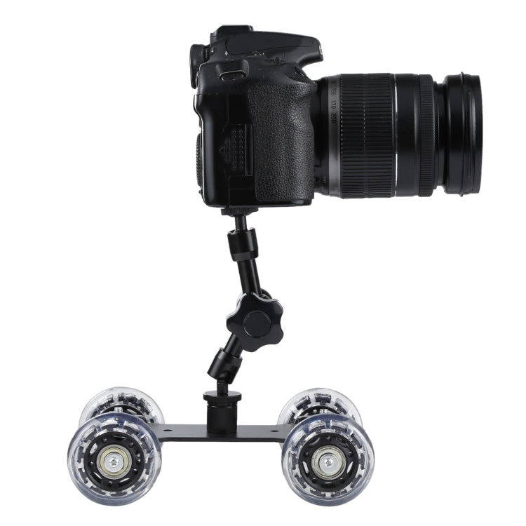 Floor Table Video Slider Track Dolly Car for DSLR Camera(Black)