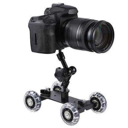 Floor Table Video Slider Track Dolly Car for DSLR Camera(Black) - free shipping - PMC Jewellery - Order now!