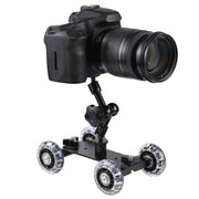 Floor Table Video Slider Track Dolly Car for DSLR Camera(Black)