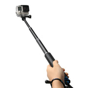 Handheld 49cm Extendable Pole Monopod with Screw for GoPro, Insta360, DJI and Other Action Cameras(Blue)